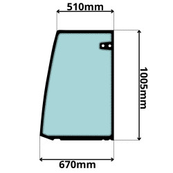 SZYBA BOCZNA DRZWI LEWA GÓRNA KOMATSU PC75R PC95R PC110R PW75R PW95R (0053)-SITODRUK