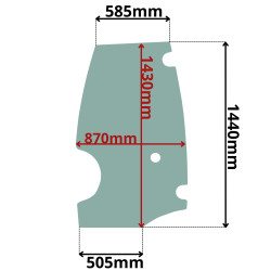 SZYBA LEWA DRZWI DO ŁADKOWAREK JCB SERIA TM HARTOWANA