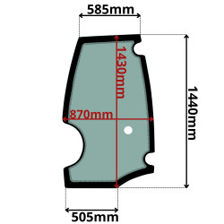 SZYBA LEWA DRZWI DO ŁADKOWAREK JCB SERIA TM Z SITODRUKIEM