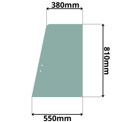 SZYBA BOCZNA W DRZWI LEWA PRZÓD LIEBHERR 810 x 550 (0264)