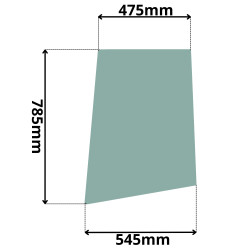 SZYBA DRZWI GÓRNA BOCZNA LEWA VOLVO A25 A30 35 A40 (0296)