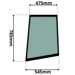 SZYBA DRZWI GÓRNA BOCZNA LEWA VOLVO A25 A30 35 A40 (0296)-SITODRUK