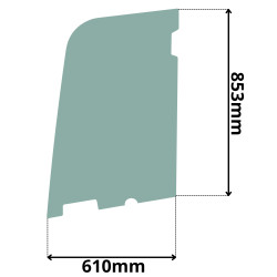SZYBA LEWA DRZWI GÓRNA KUBOTA KX14-4-KX19-4 2011- (0293)