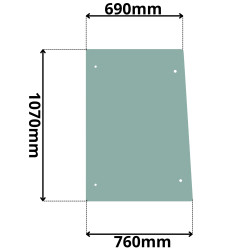SZYBA LEWA PRAWA ZA DRZWI BOCZNA CASE TEREX FERMEC MASSEY FERGUSON (0018)