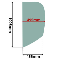 SZYBA LEWA BOCZNA ZA DRZWIAMI TEREX, YANMAR (K-0424)
