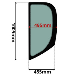 SZYBA LEWA BOCZNA ZA DRZWIAMI TEREX, YANMAR (K-0424)-SITODRUK