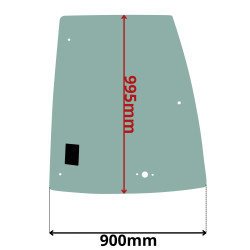 SZYBA DRZWI BOCZNA GÓRNA PRAWA CAT 414E-450E, 416F-450F 2012-2015 (0609)