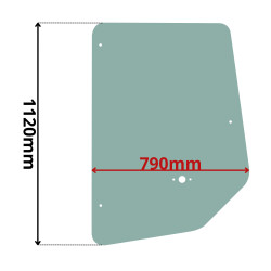 SZYBA DRZWI BOCZNA LEWA PRAWA GÓRNA CAT 416D-446D (0614)