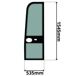 SZYBA LEWA DRZWI KOMATSU PC (K-0527)-SITODRUK
