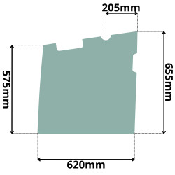 SZYBA LEWA DRZWI DOLNA KUBOTA KX (0231)