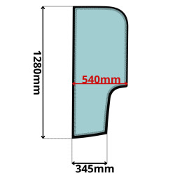 SZYBA LEWA BOCZNA ZA DRZWIAMI  WACKER NEUSON (K-0189)-SITODRUK