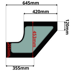 SZYBA LEWA DOLNA DRZWI JCB 2CX (K-0051)-SITODRUK
