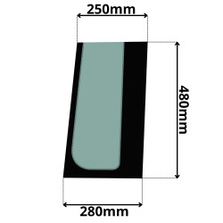 SZYBA PRZEDNIA PRAWA DOLNA JCB 3CX (K-0061)
