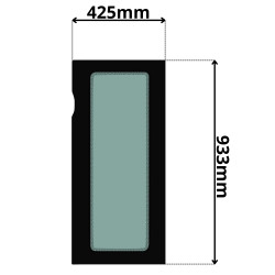 SZYBA LEWA ZA DRZWIAMI CASE, KOBELCO, NEW HOLLAND, O&K (G-0292)-SITODRUK