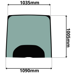 SZYBA PRZEDNIA JCB KOPARKO-ŁADOWARKA 3CX (F-0015)