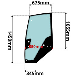 SZYBA LEWA DRZWI WACKER NEUSON WL (G-0717)-SITODRUK