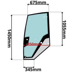 SZYBA LEWA DRZWI WACKER NEUSON WL (G-0717)-SITODRUK CZARNO-SZARY