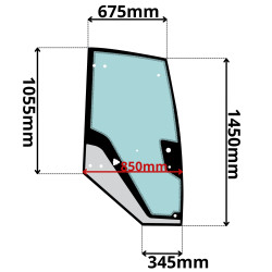 SZYBA PRAWA DRZWI WACKER NEUSON WL (G-0717)-SITODRUK CZARNO-SZARY