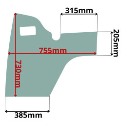 SZYBA LEWA, PRAWA DOLNA DRZWI WACKER NEUSON, WEIDEMANN (G-0577)