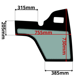 SZYBA PRAWA DOLNA DRZWI WACKER NEUSON, WEIDEMANN (G-0577)-SITODRUK
