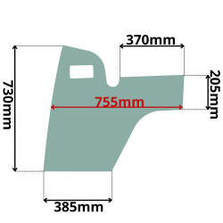 SZYBA LEWA, PRAWA DOLNA DRZWI WACKER NEUSON, WEIDEMANN (G-0576)