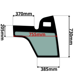 SZYBA PRAWA DOLNA DRZWI WACKER NEUSON, WEIDEMANN (G-0576)-SITODRUK
