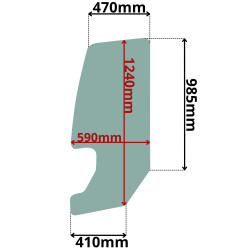 SZYBA LEWA DRZWI WACKER NEUSON (K-0258)