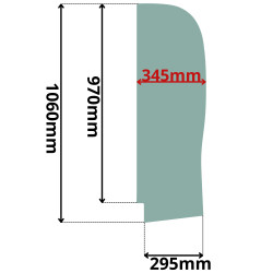 SZYBA LEWA, PRAWA BOCZNA ZA DRZWIAMI WACKER NEUSON, WEIDEMANN (K-0052)