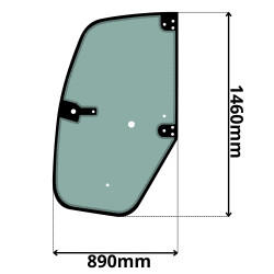 SZYBA BOCZNA DRZWI LEWA VOLVO L20, L25B (0121)-SITODRUK