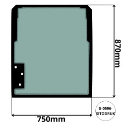 SZYBA PRZEDNIA GÓRNA KUBOTA (G-0596)-SITODRUK