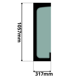 SZYBA LEWA BOK TYŁ CAT (G-0033)-SITODRUK