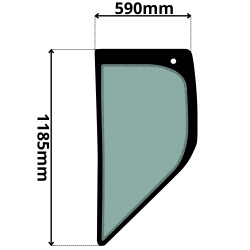 SZYBA LEWA BOK ZA DRZWIAMI NEW HOLLAND, KOBELCO (K-0286)-SITODRUK